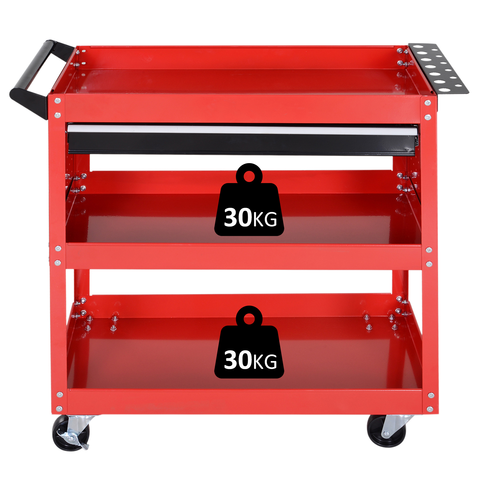 DURHAND 3tier Tool Trolley Cart Roller Casters Red eBay